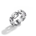 ANELLO CATENA SQUARED SILVER