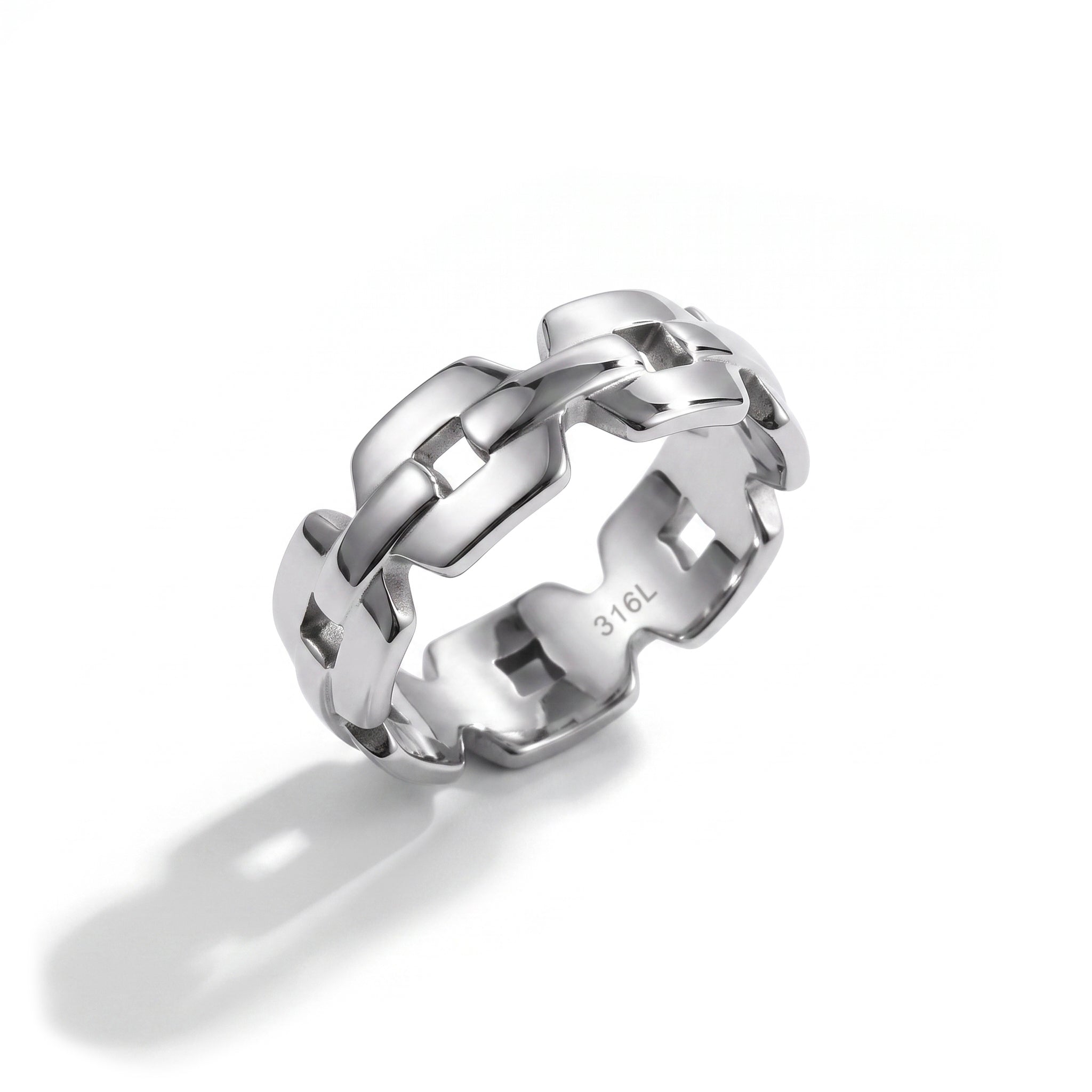 ANELLO CATENA SQUARED SILVER