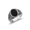 ANELLO INTRECCIO BLACK STONE SILVER
