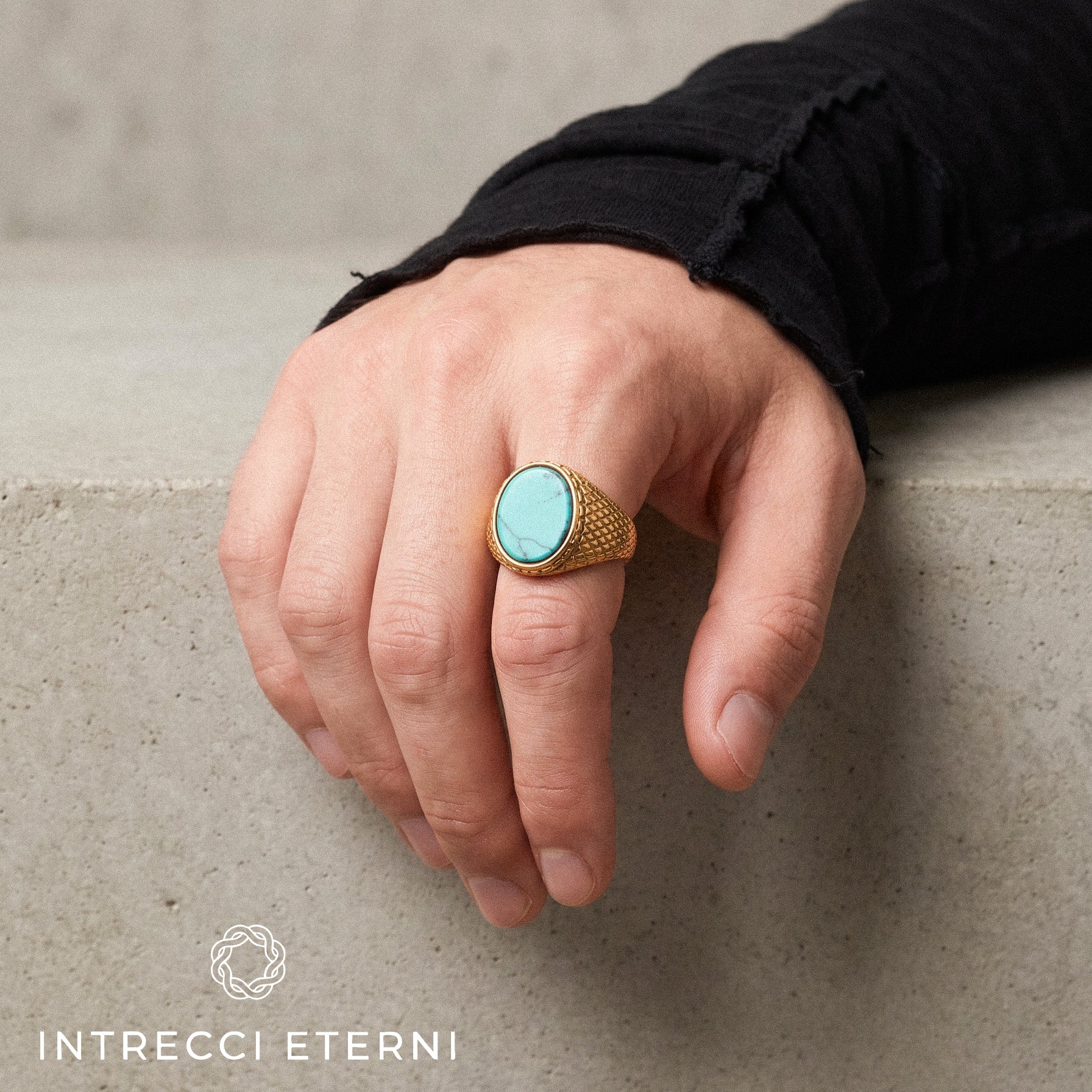 ANELLO MARBLE STONE GOLD/BLUE
