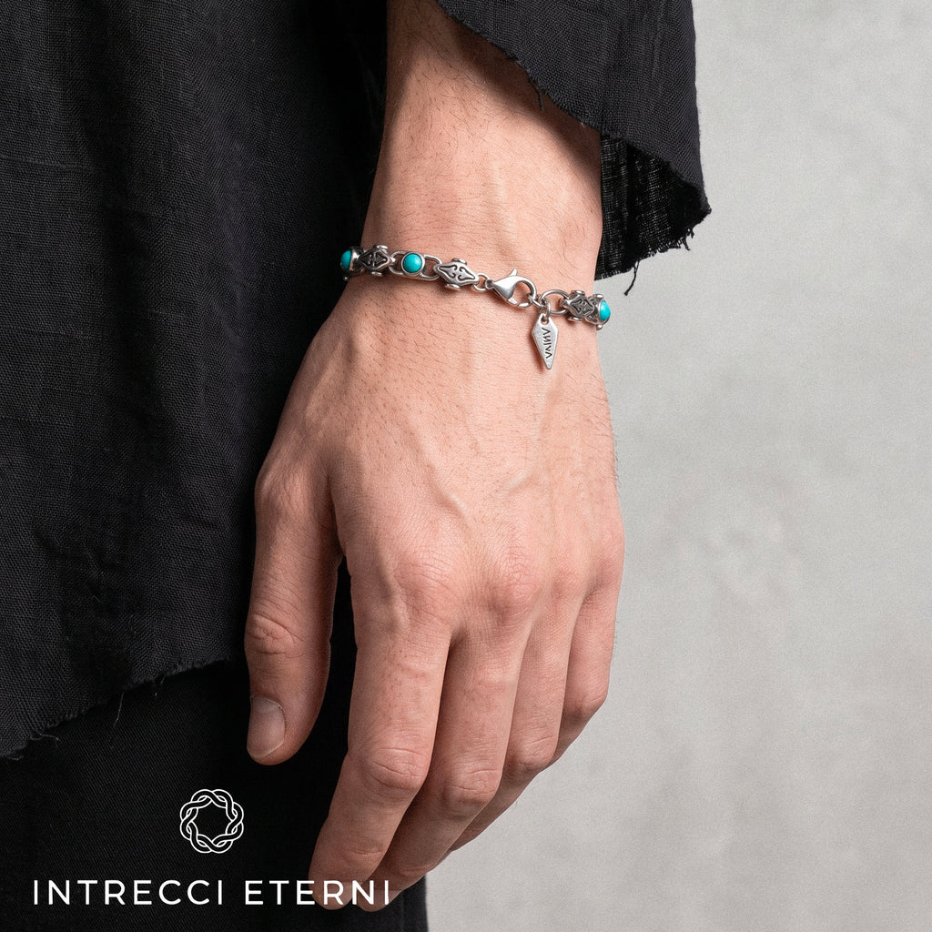 BRACCIALE PIETRE IZAR SILVER/BLUE