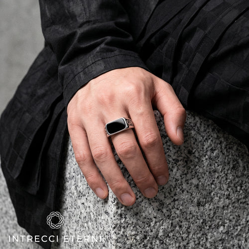 ANELLO RECTANGULAR STONE SILVER