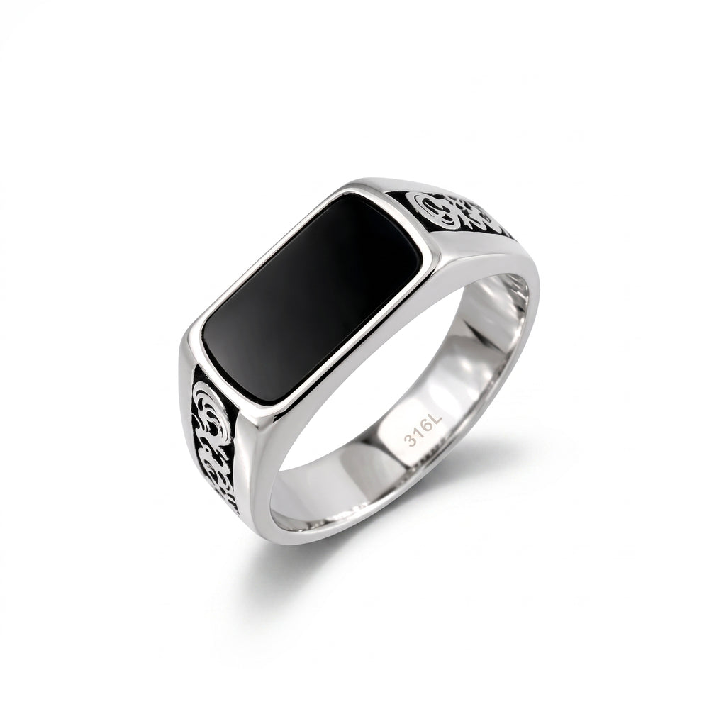 ANELLO RECTANGULAR STONE SILVER