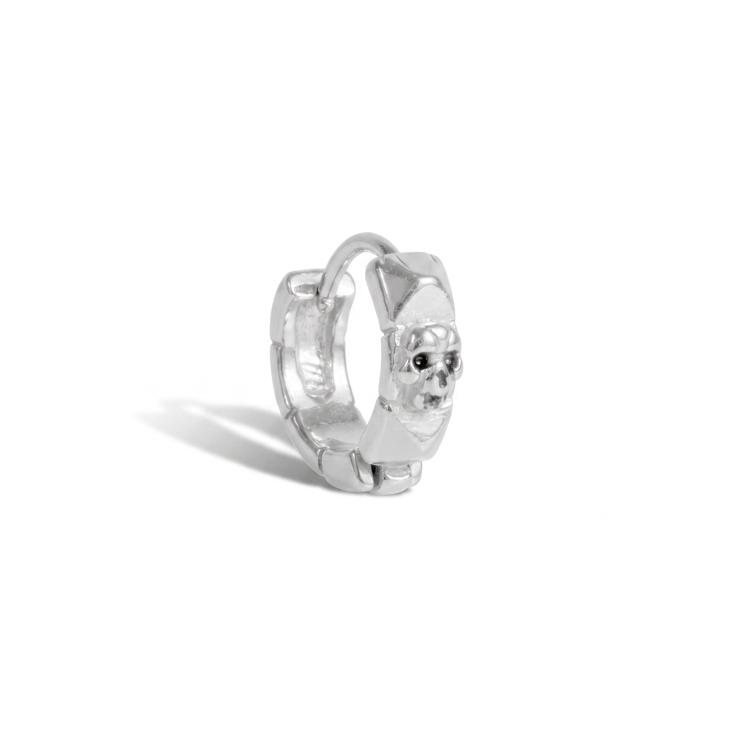 ORECCHINO STUD SKULL SILVER
