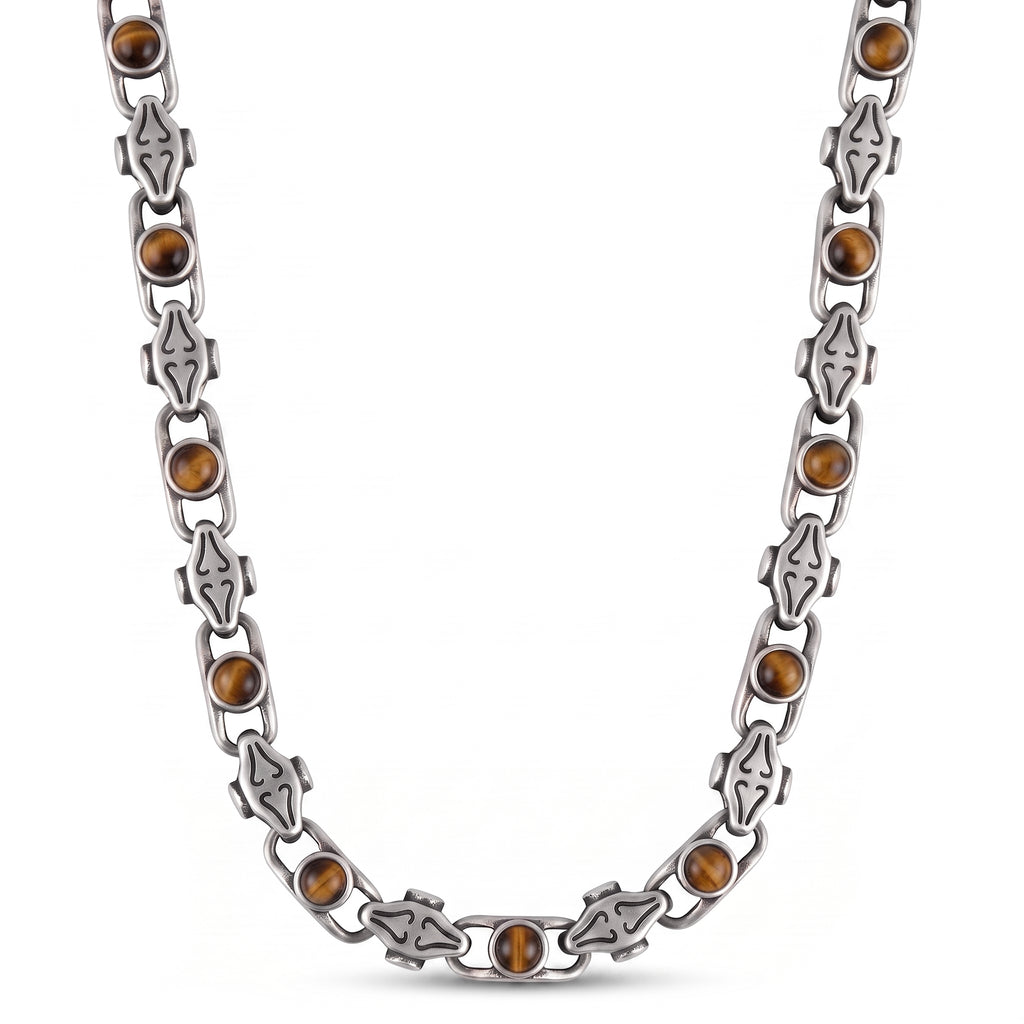 COLLANA PIETRE IZAR SILVER/BROWN