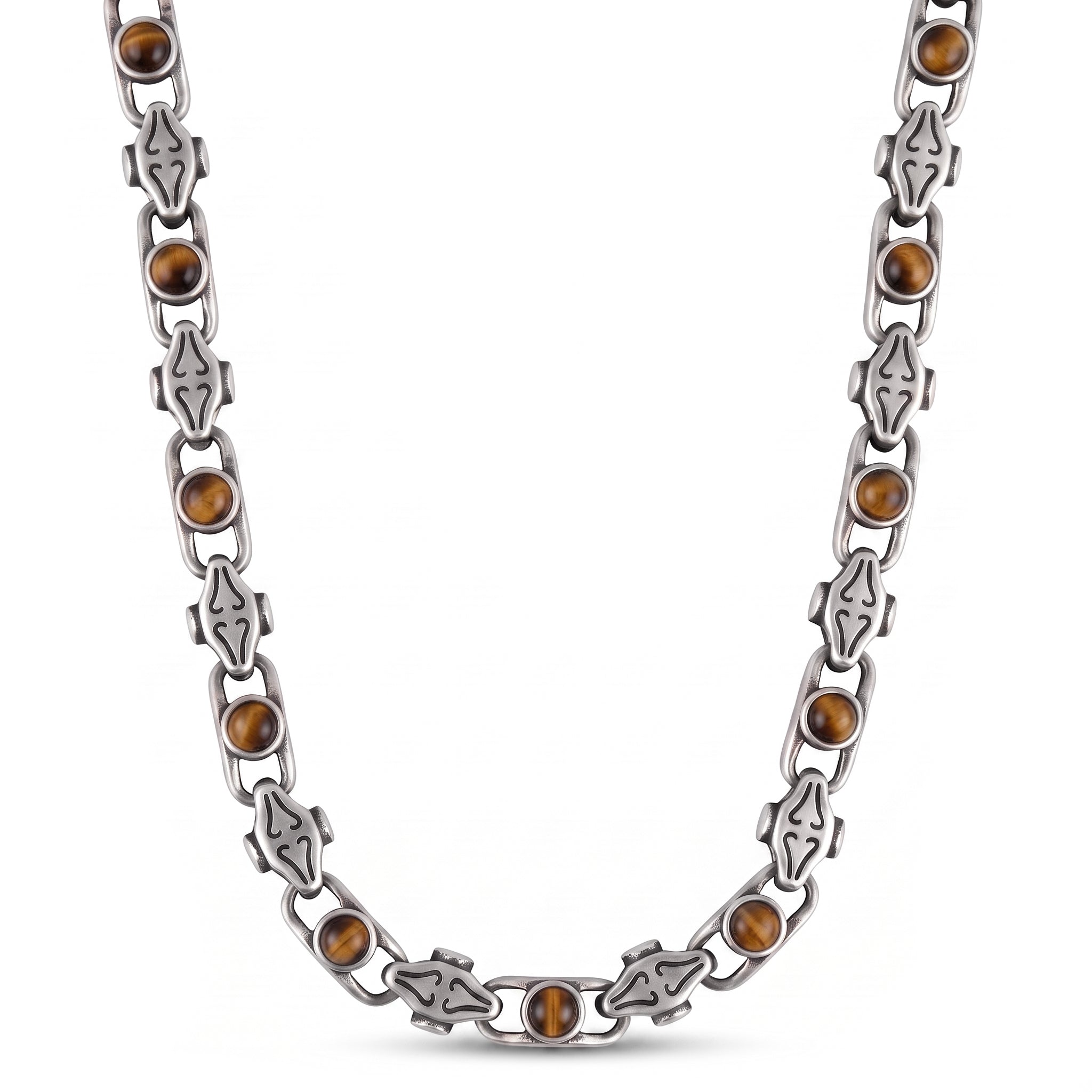 COLLANA PIETRE IZAR SILVER/BROWN