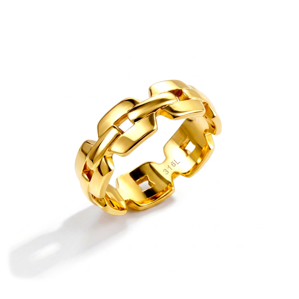 ANELLO CATENA SQUARED GOLD