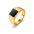 ANELLO SMOOTH STONE GOLD/BLACK