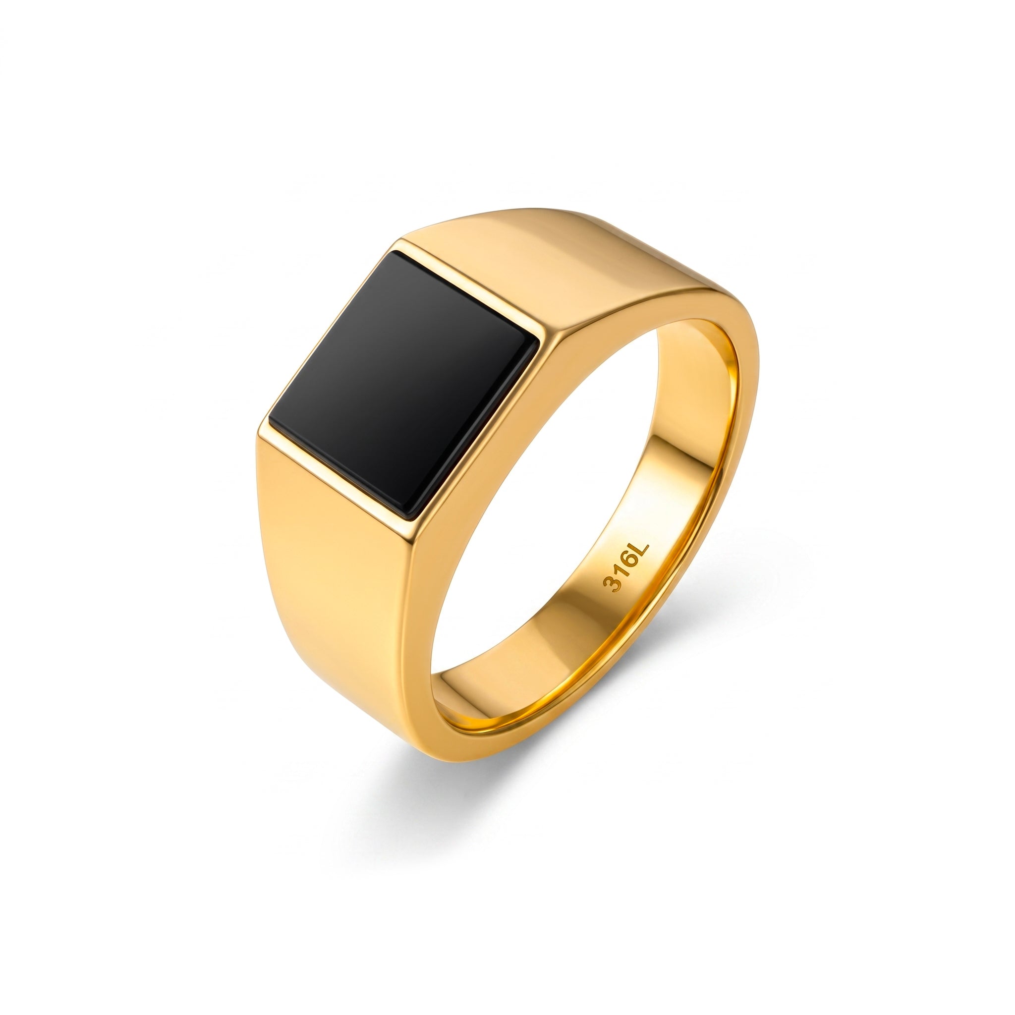 ANELLO SMOOTH STONE GOLD/BLACK