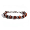 BRACCIALE PIETRE SIRIO SILVER/RED