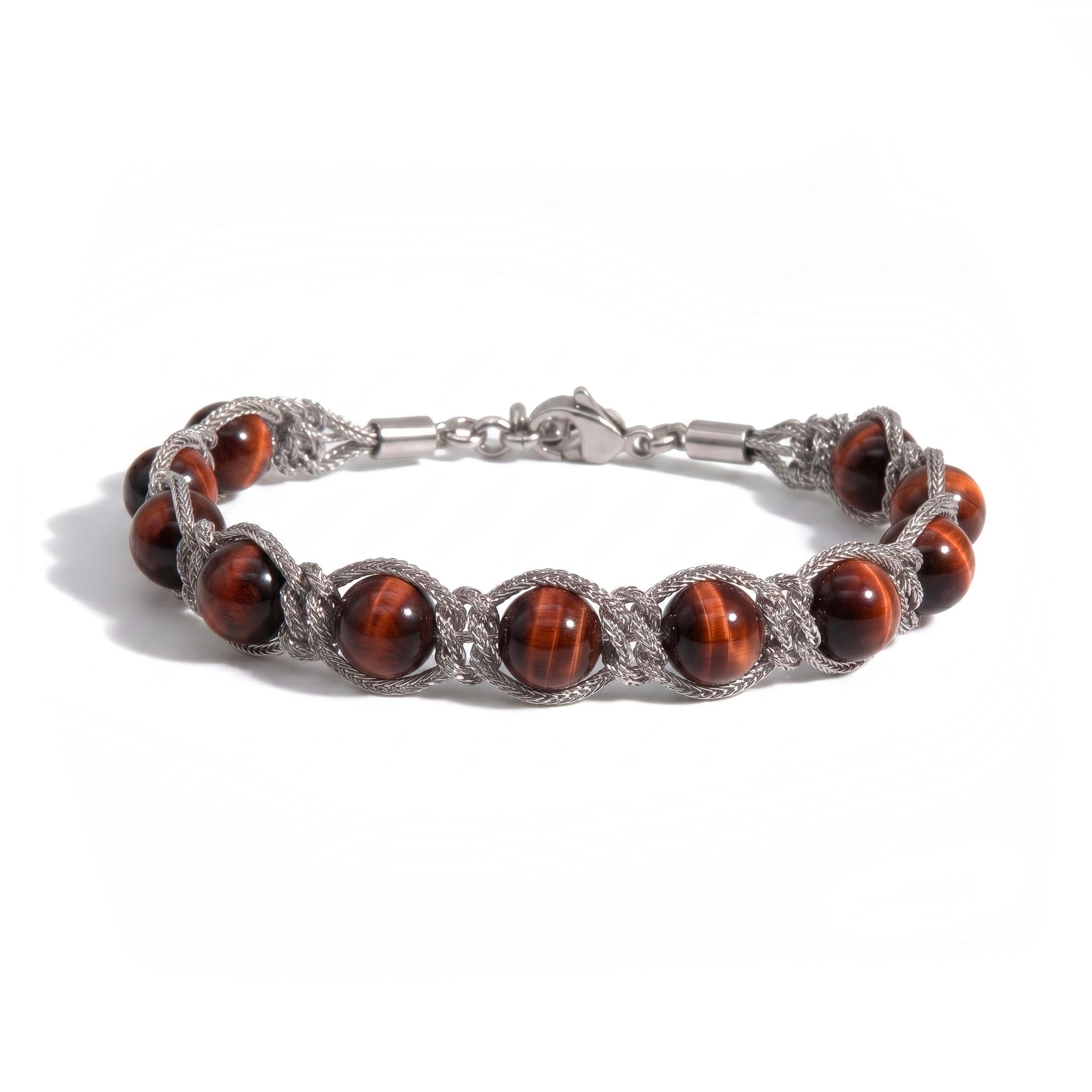 BRACCIALE PIETRE SIRIO SILVER/RED