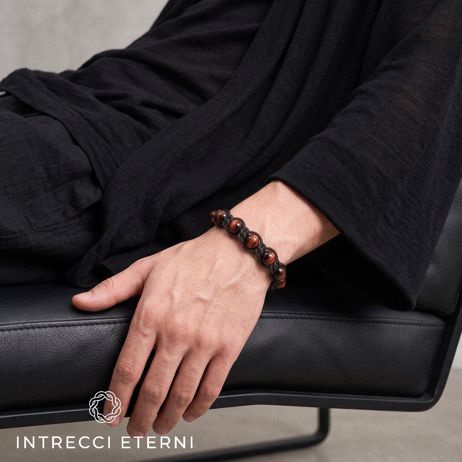 BRACCIALE PIETRE SIRIO BLACK/RED