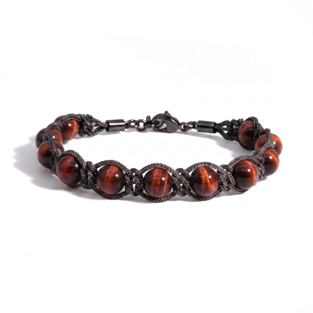 BRACCIALE PIETRE SIRIO BLACK/RED