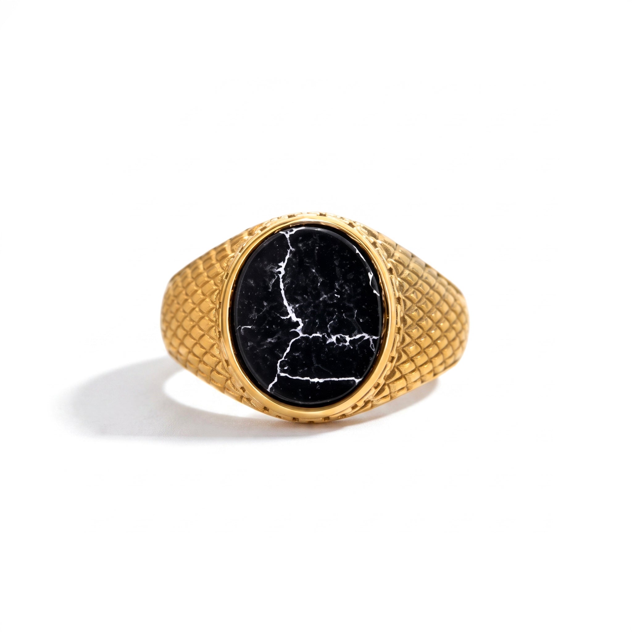ANELLO MARBLE STONE GOLD/BLACK