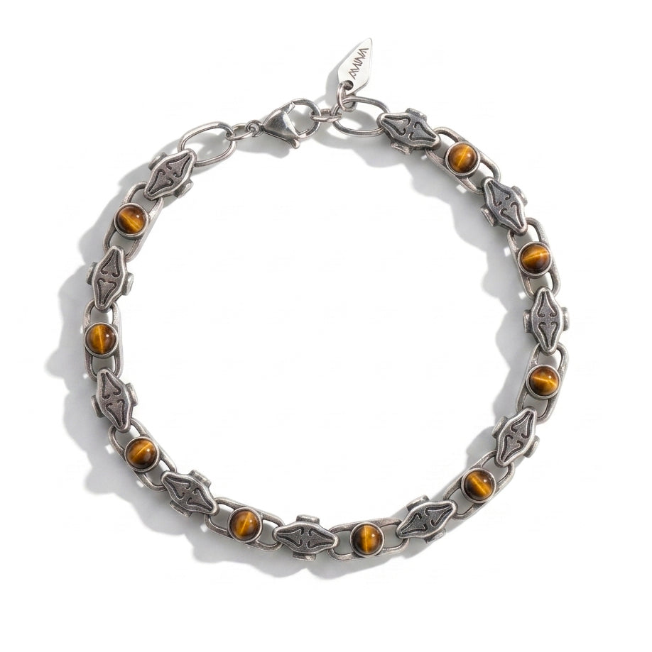 BRACCIALE PIETRE IZAR SILVER/BROWN