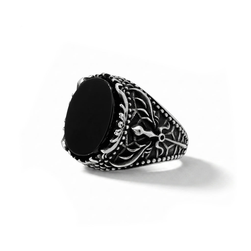 ANELLO FLORA STONE SILVER/BLACK