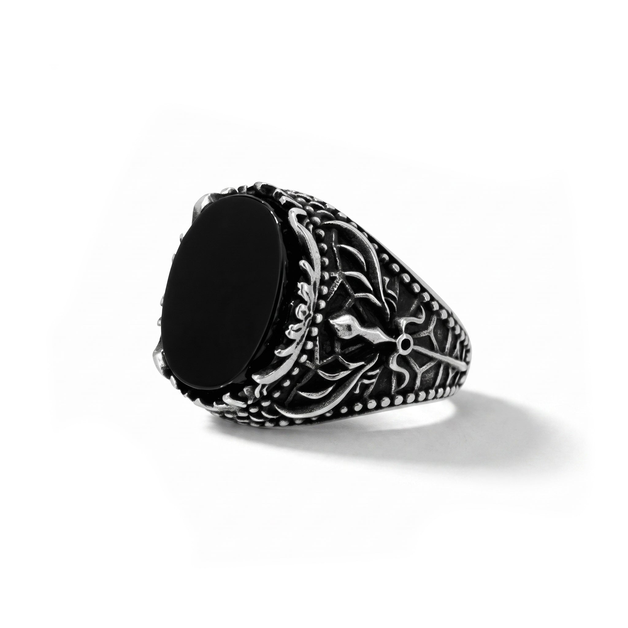 ANELLO FLORA STONE SILVER/BLACK