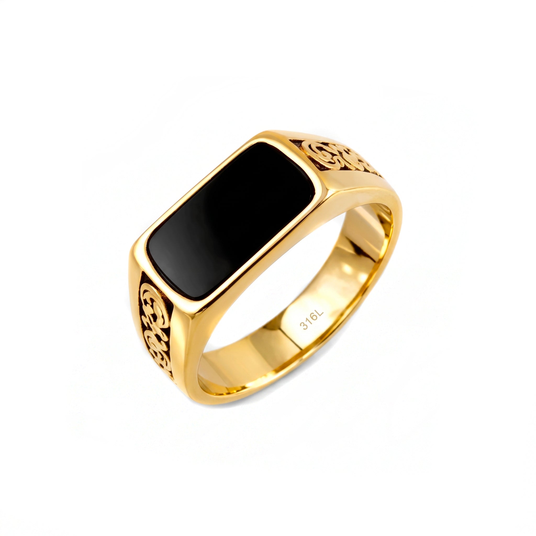 ANELLO RECTANGULAR STONE GOLD