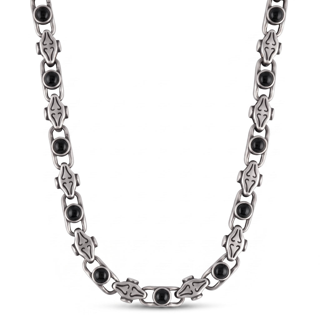 COLLANA PIETRE IZAR SILVER/BLACK