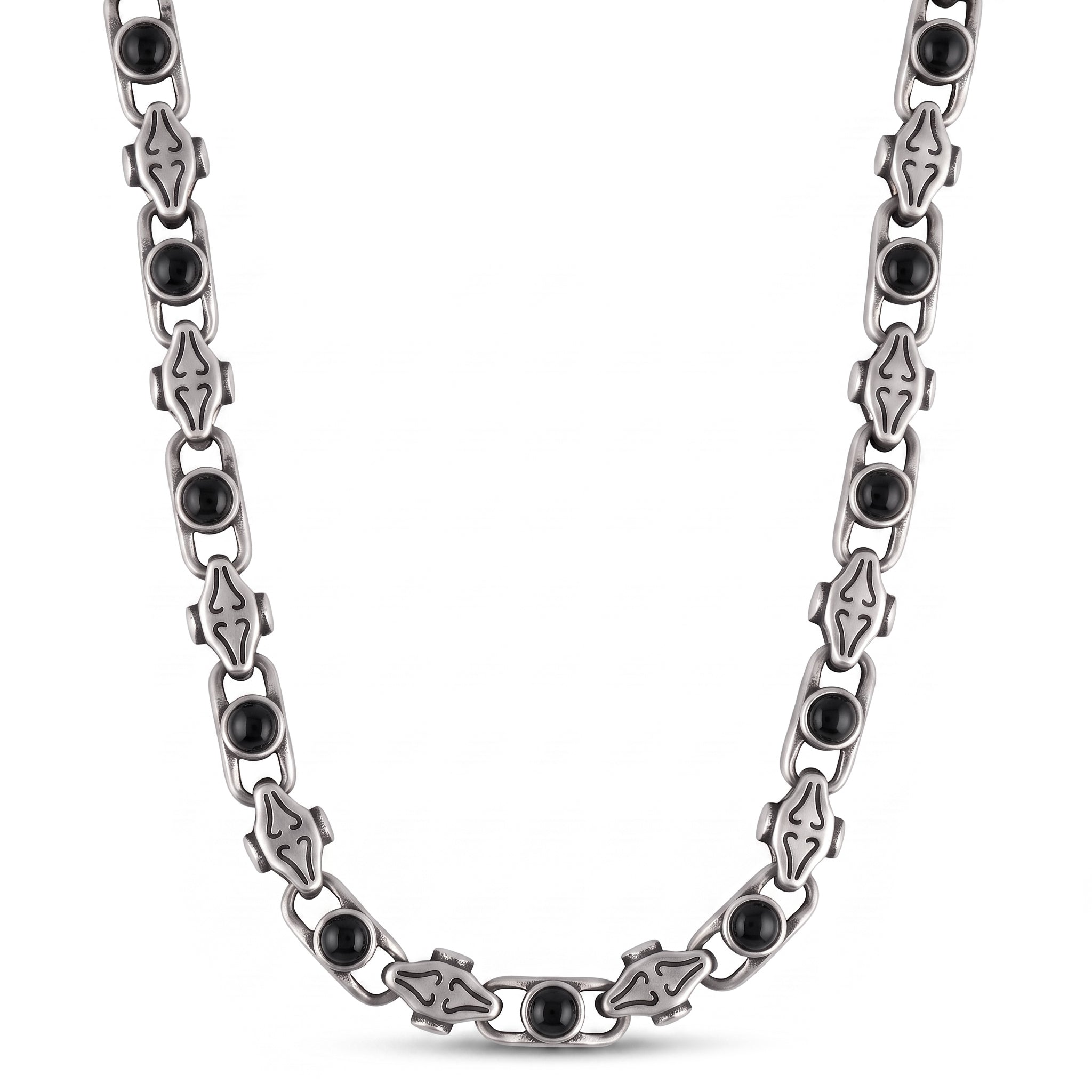 COLLANA PIETRE IZAR SILVER/BLACK