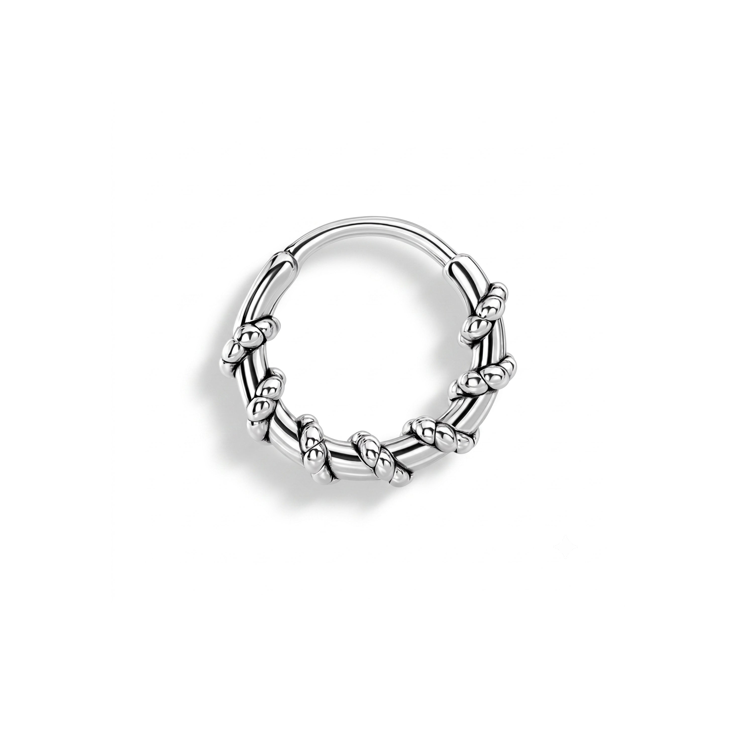 ORECCHINO ROUND LINE SILVER