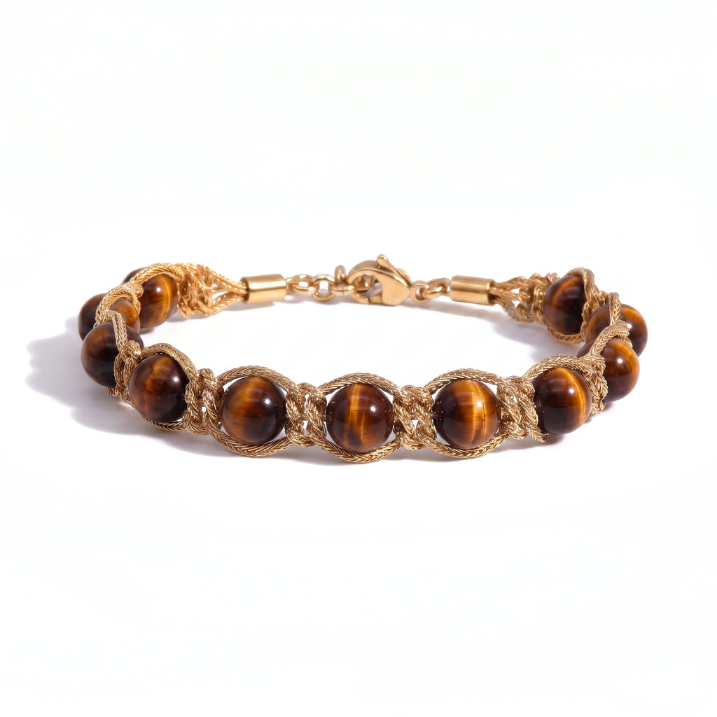 BRACCIALE PIETRE SIRIO GOLD/BROWN