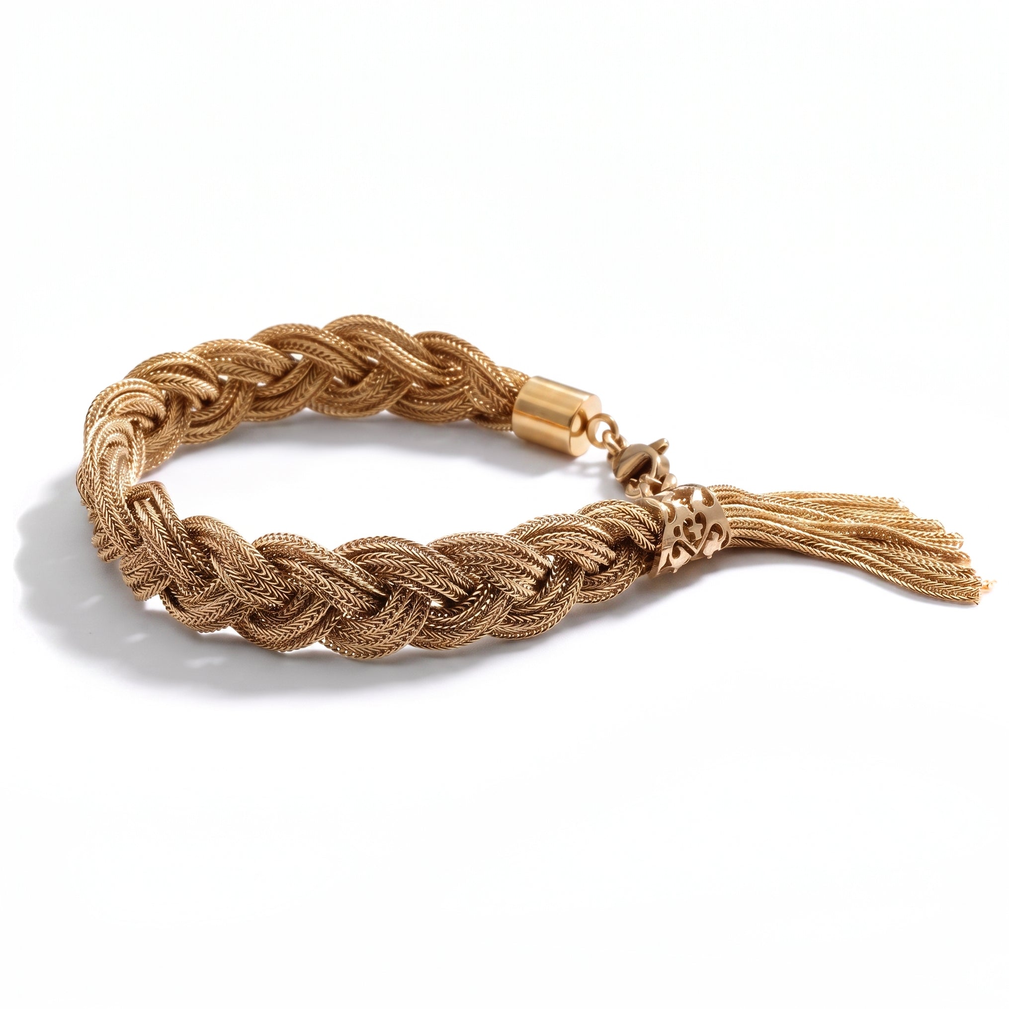 BRACCIALE INTRECCIO TITANO GOLD