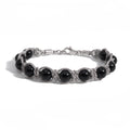 BRACCIALE PIETRE SIRIO SILVER/BLACK