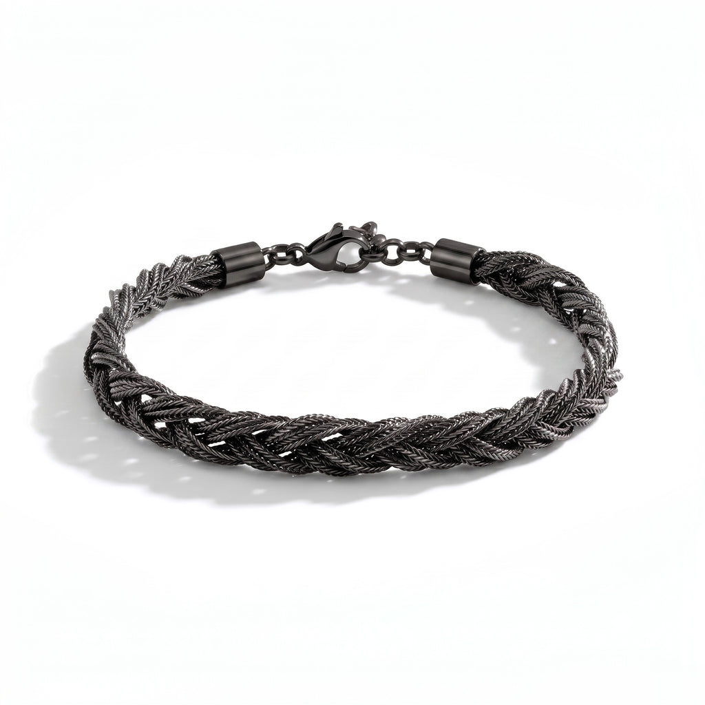 BRACCIALE INTRECCIO  SATURNO BLACK
