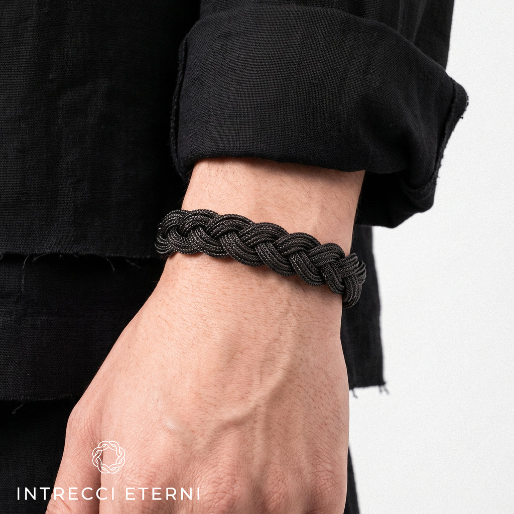 BRACCIALE INTRECCIO TITANO BLACK