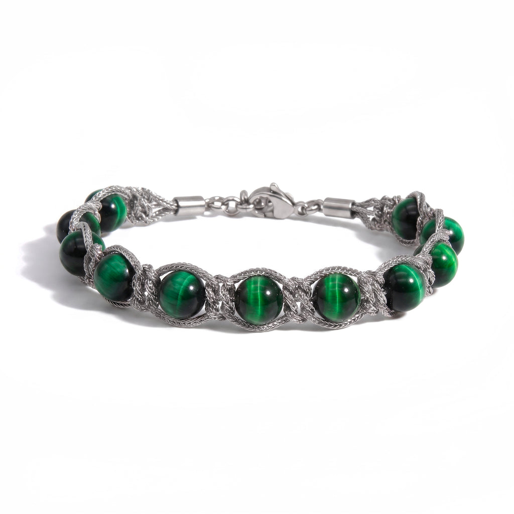 BRACCIALE PIETRE SIRIO SILVER/GREEN