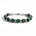 BRACCIALE PIETRE SIRIO SILVER/GREEN