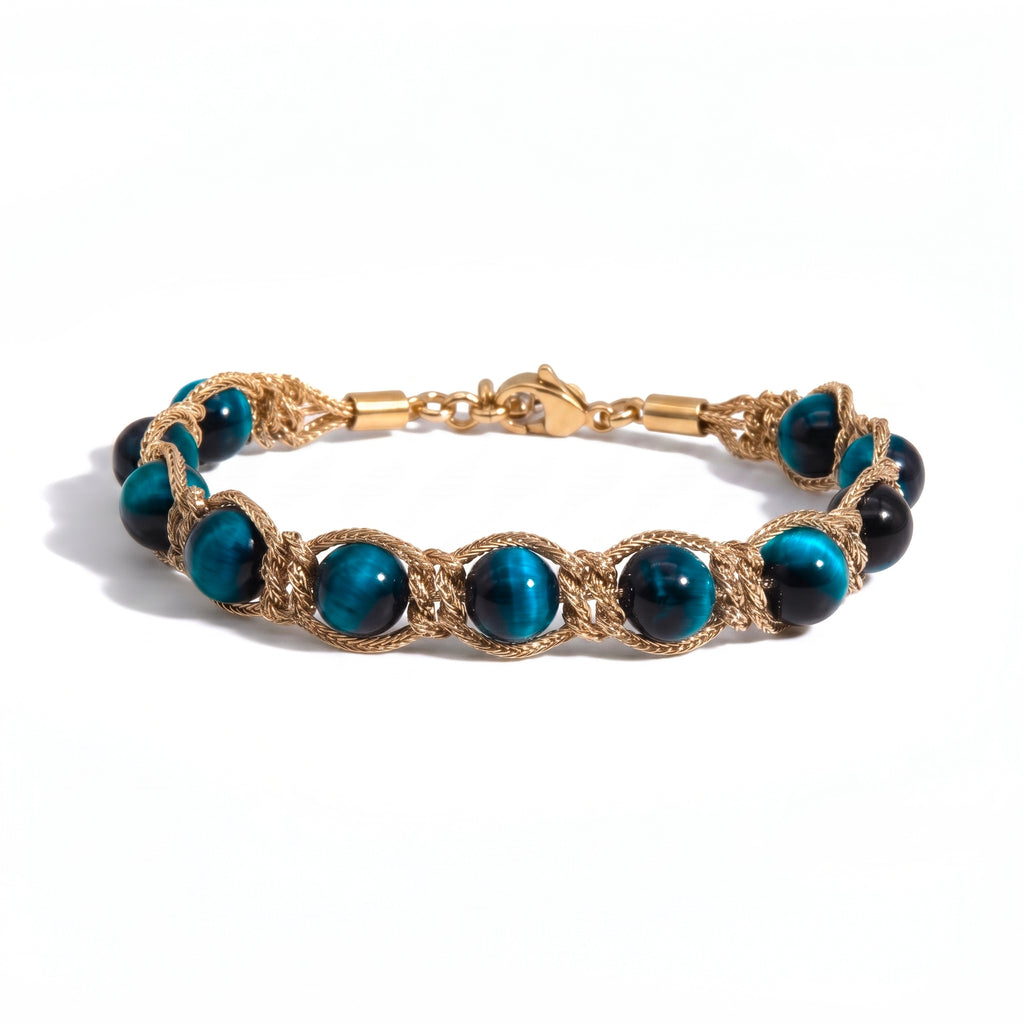 BRACCIALE PIETRE SIRIO GOLD/ BLUE