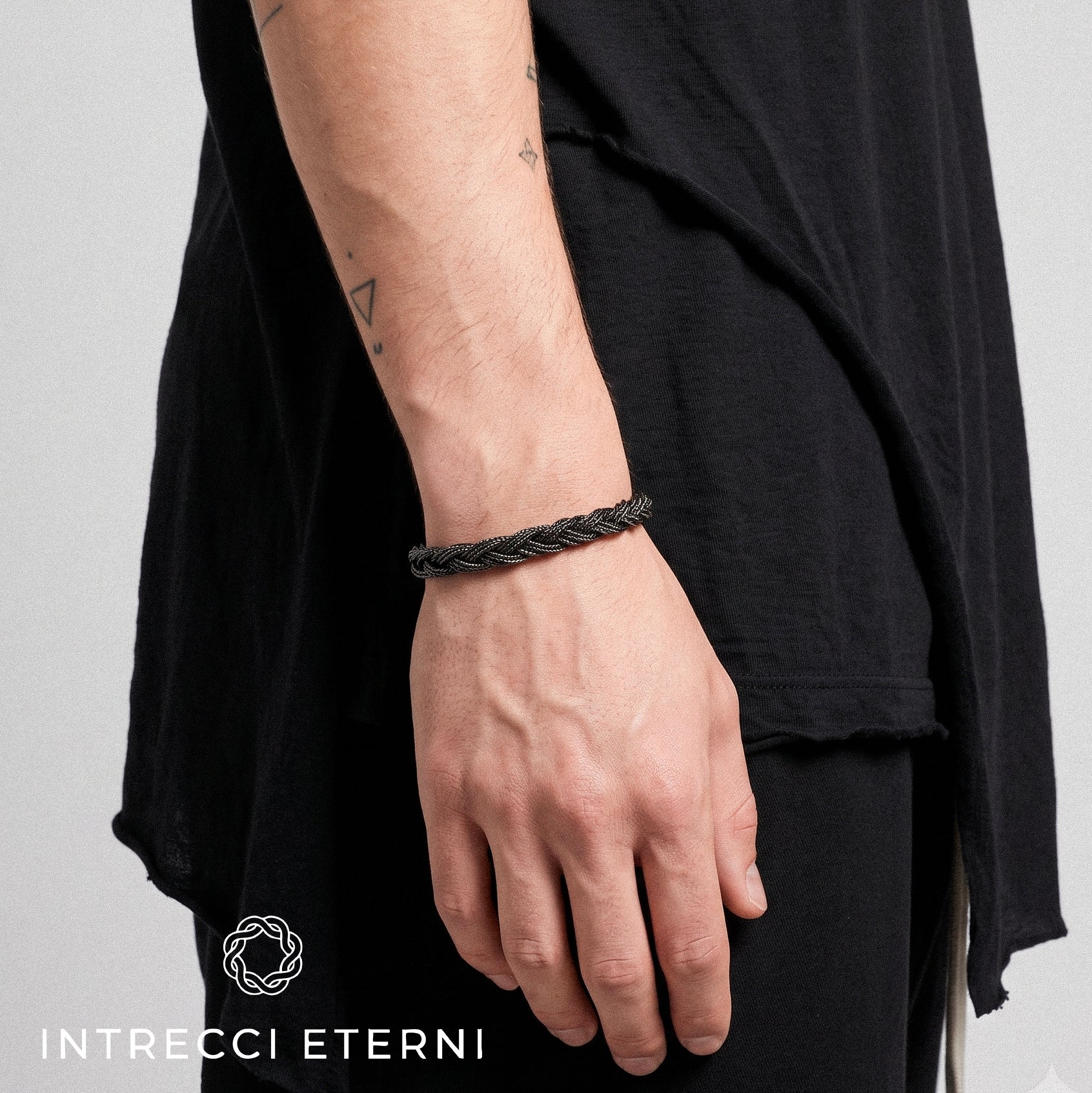 BRACCIALE INTRECCIO  SATURNO BLACK