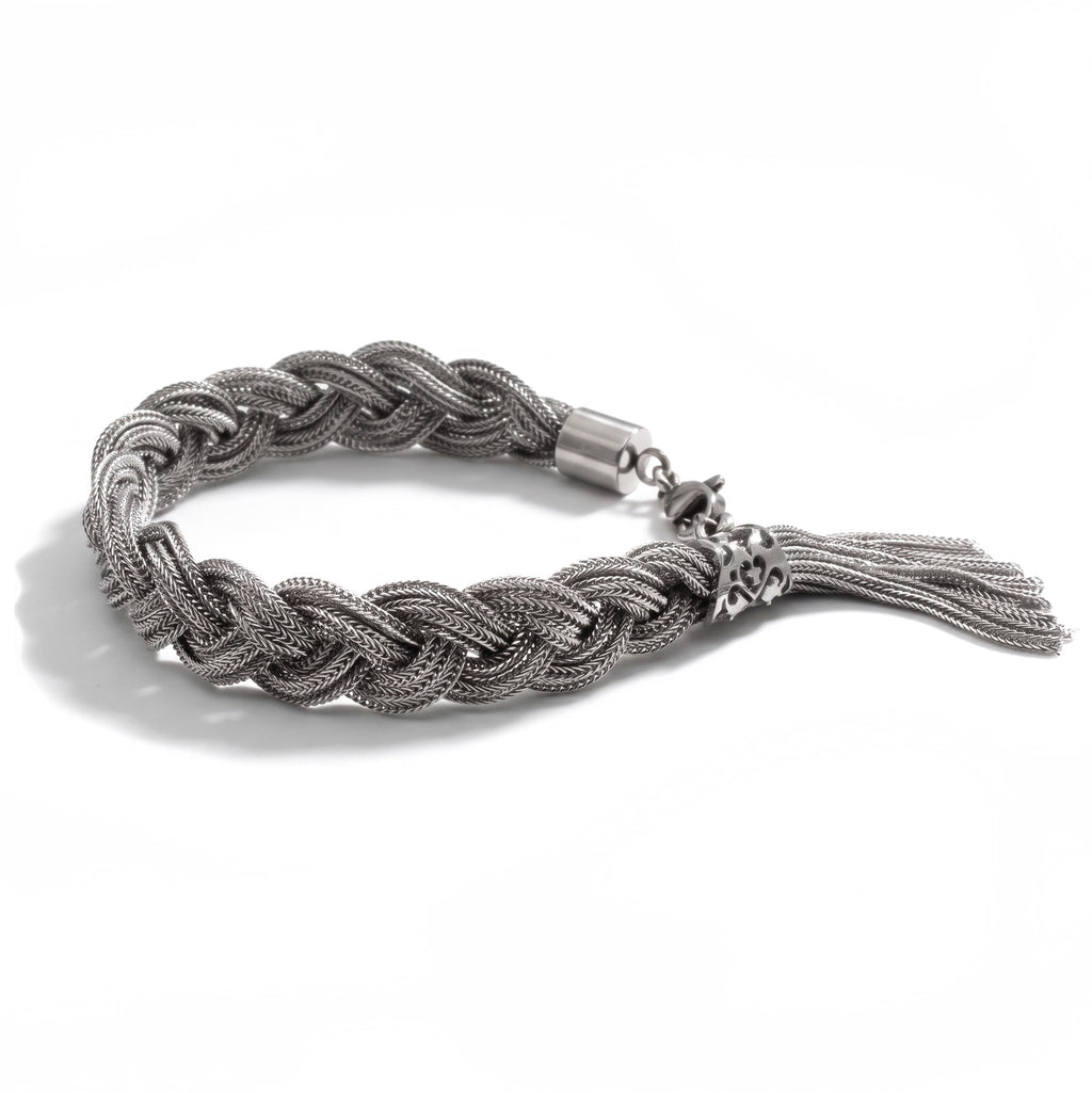 BRACCIALE INTRECCIO TITANO SILVER