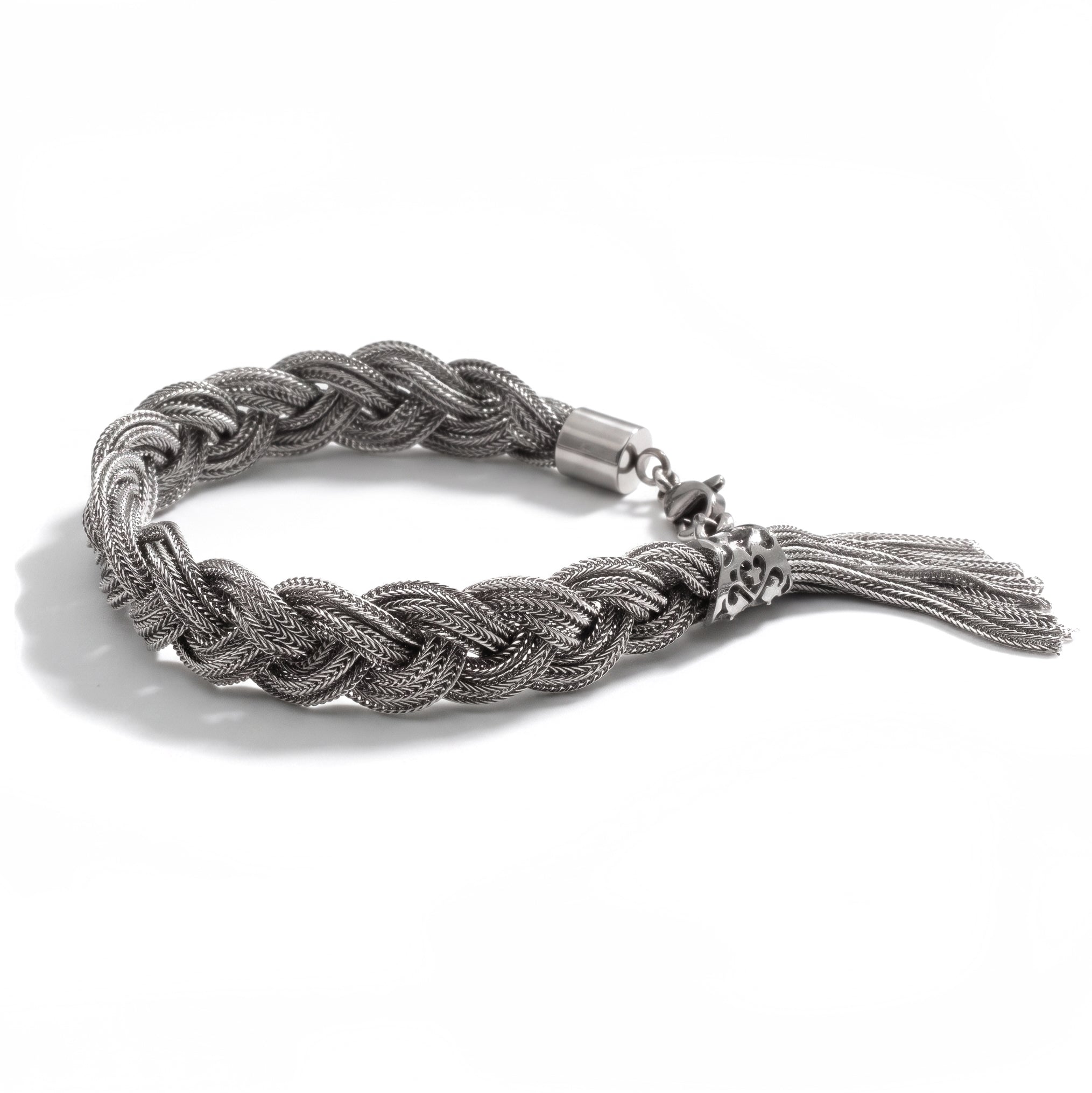 BRACCIALE INTRECCIO TITANO SILVER