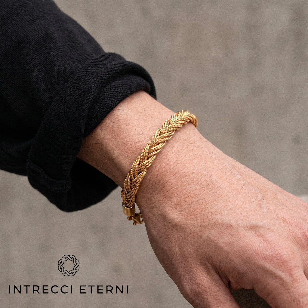 BRACCIALE INTRECCIO SATURNO GOLD