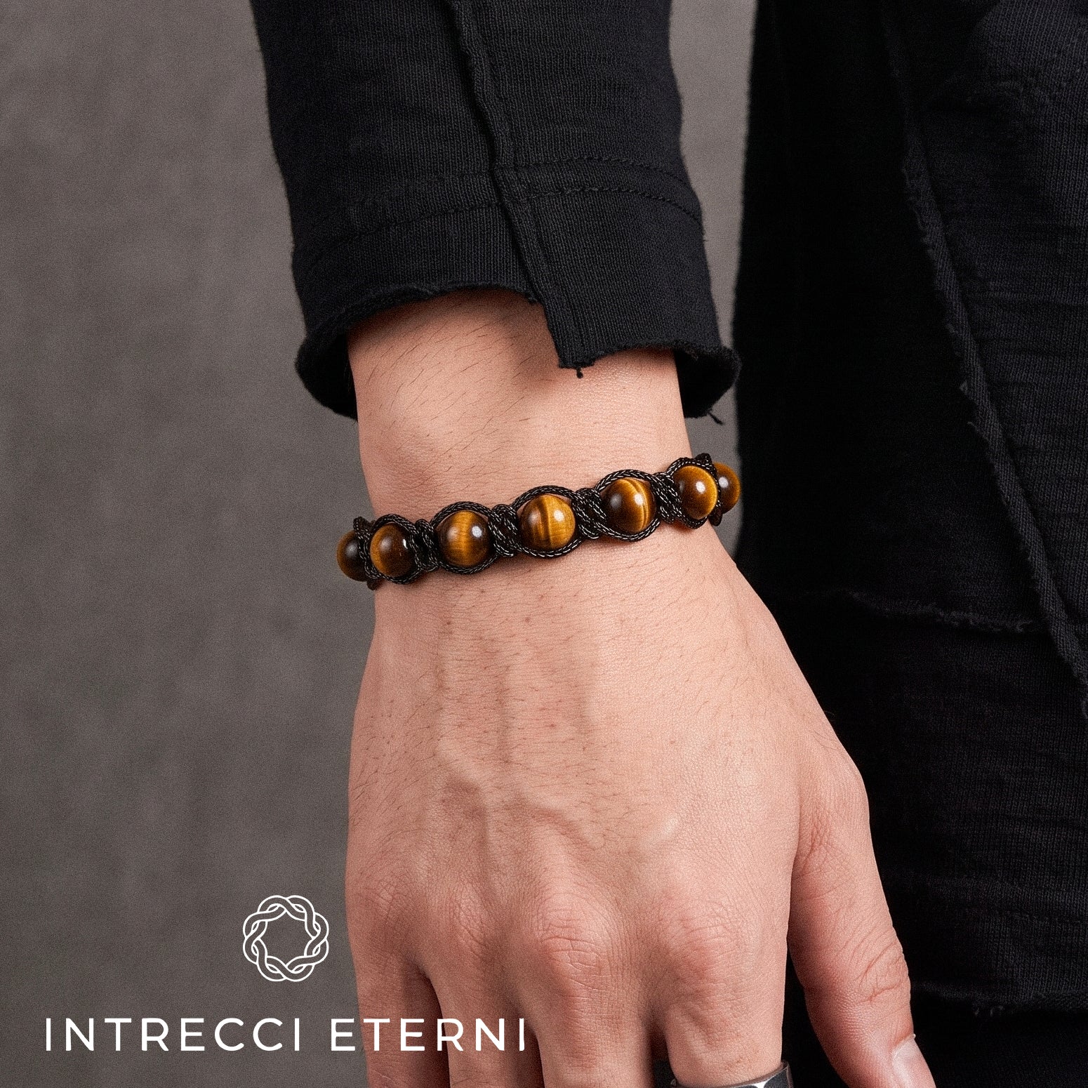 BRACCIALE PIETRE SIRIO BLACK/BROWN