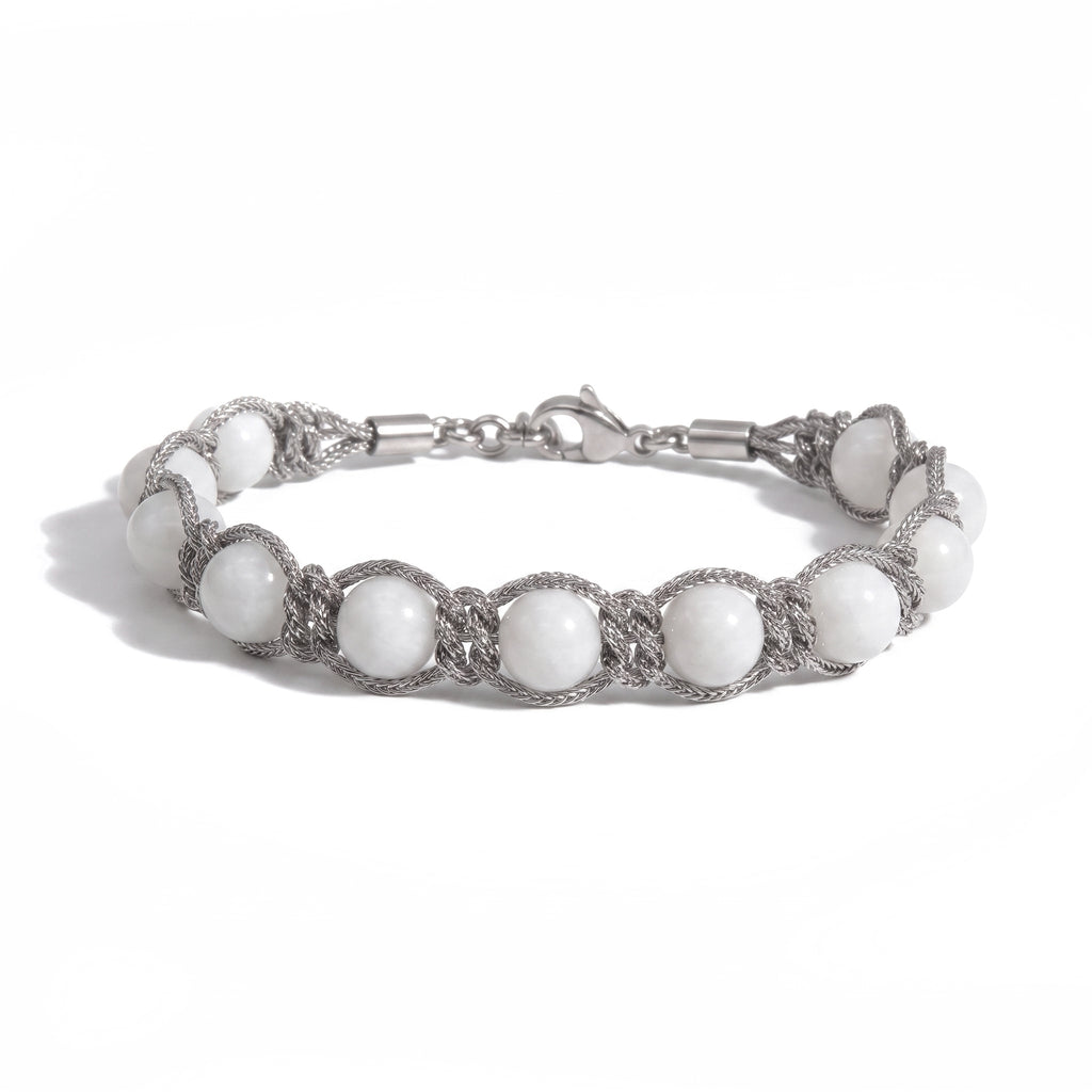 BRACCIALE PIETRE SIRIO SILVER/WHITE