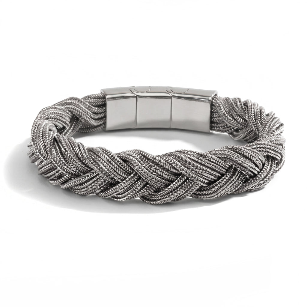 BRACCIALE INTRECCIO MERCURIO SILVER