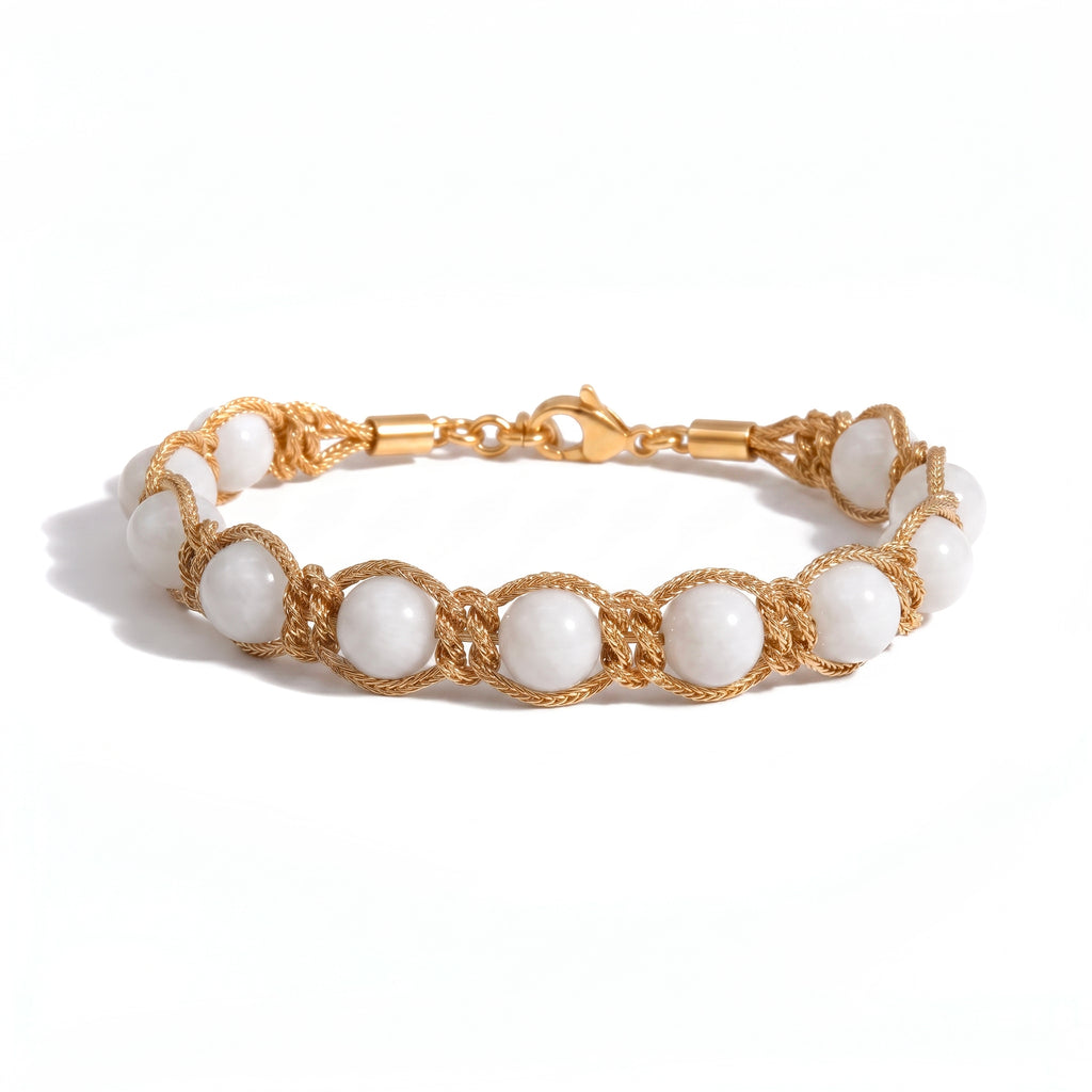 BRACCIALE PIETRE SIRIO GOLD/WHITE