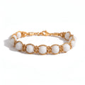 BRACCIALE PIETRE SIRIO GOLD/WHITE