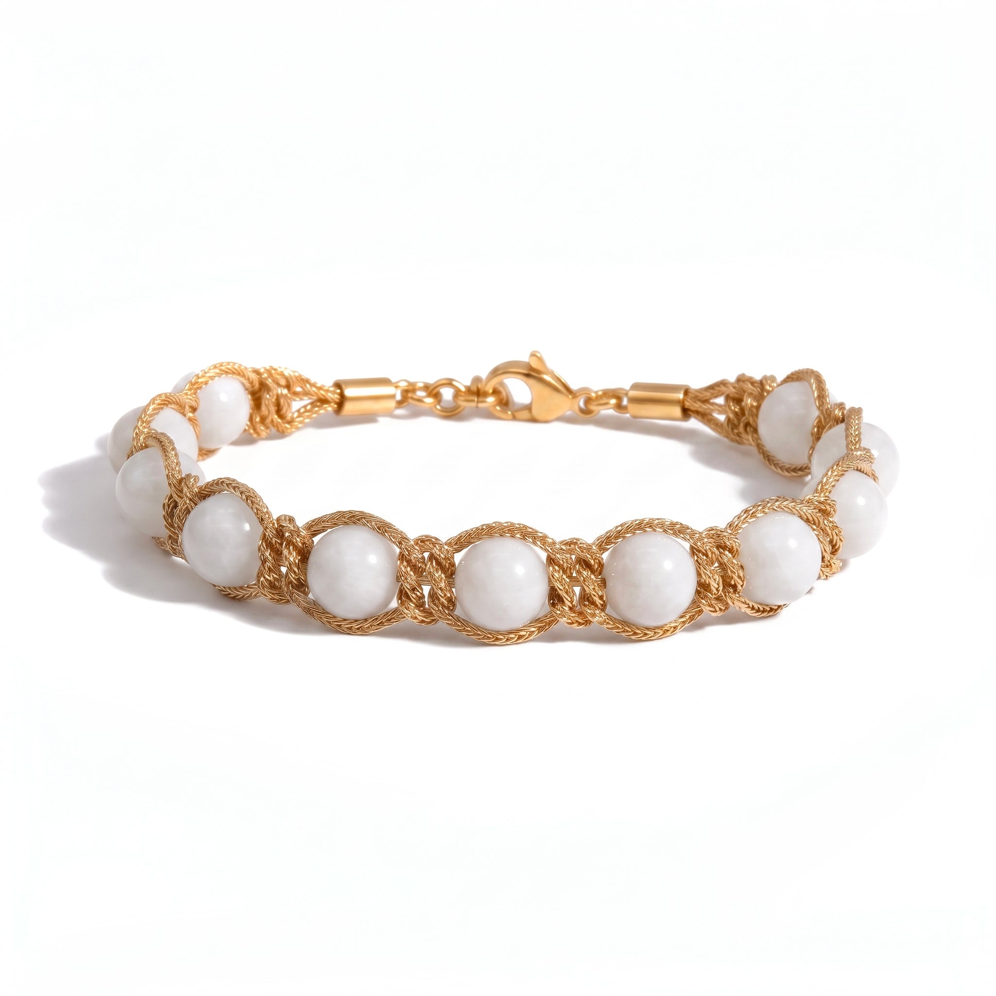 BRACCIALE PIETRE SIRIO GOLD/WHITE