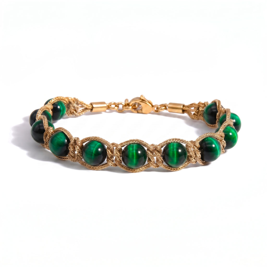 BRACCIALE PIETRE SIRIO GOLD/GREEN