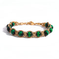 BRACCIALE PIETRE SIRIO GOLD/GREEN