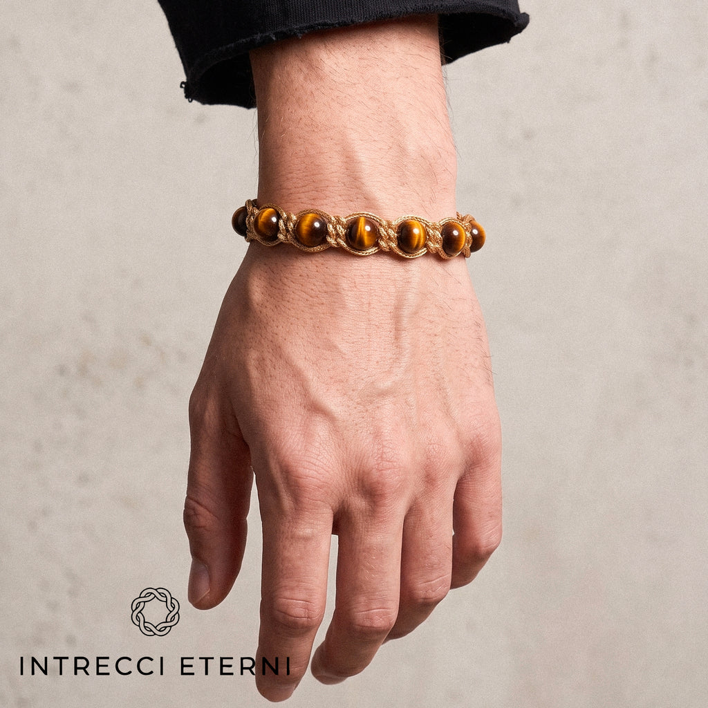 BRACCIALE PIETRE SIRIO GOLD/BROWN