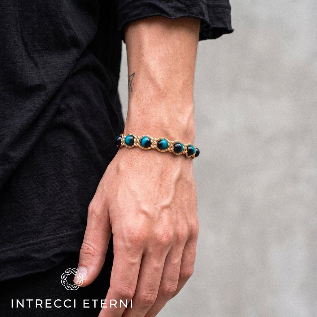 BRACCIALE PIETRE SIRIO GOLD/ BLUE