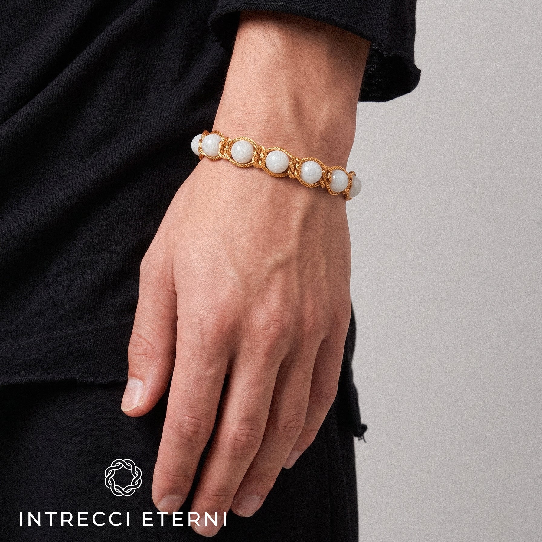 BRACCIALE PIETRE SIRIO GOLD/WHITE