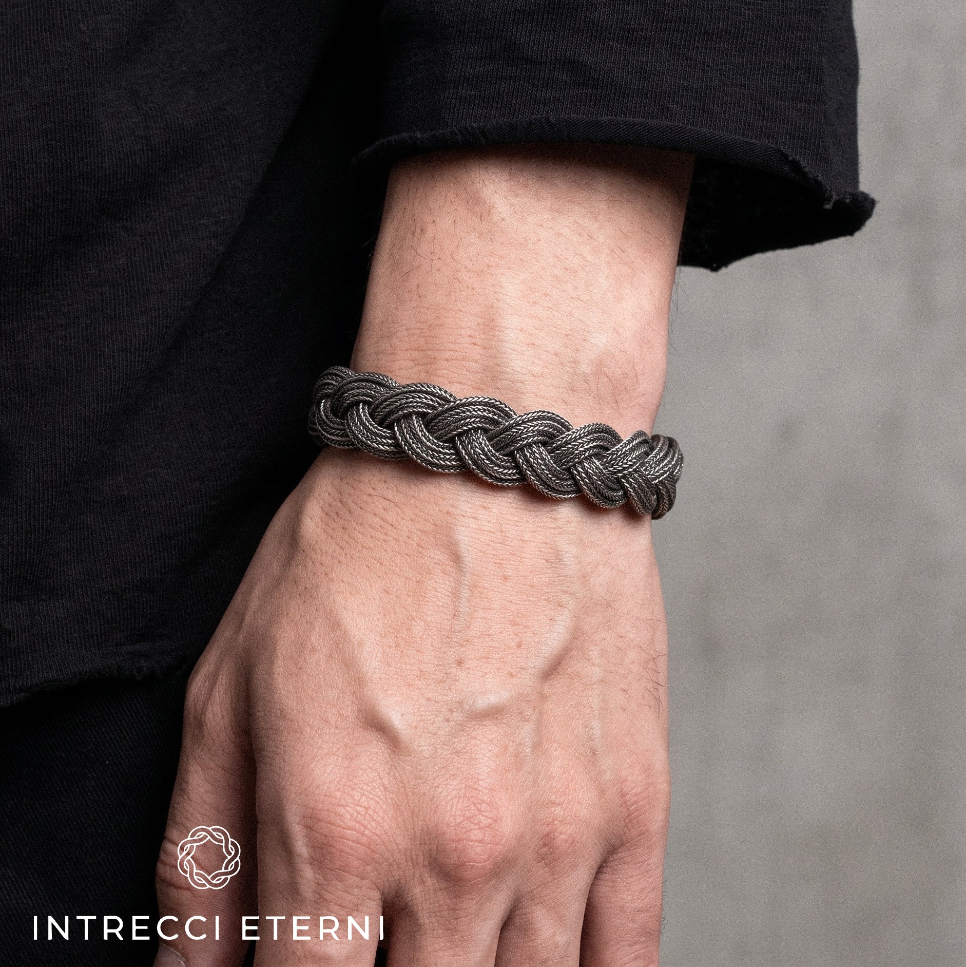 BRACCIALE INTRECCIO TITANO SILVER