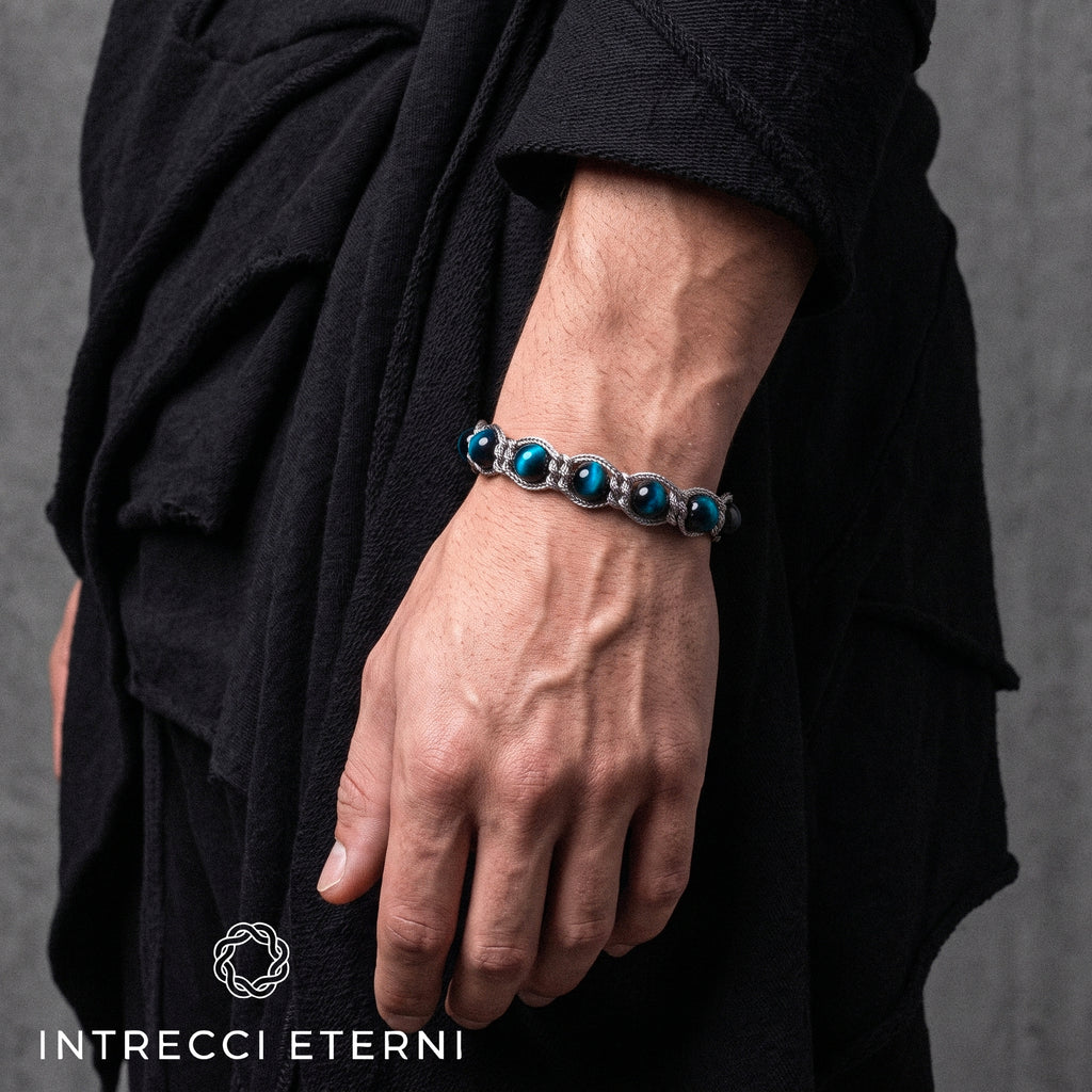 BRACCIALE PIETRE SIRIO SILVER/BLUE